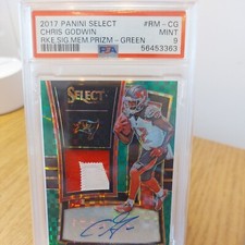 2017 Panini Select Chris Godwin Mint 9 Player Worn Patch And AUTO Prizm Green