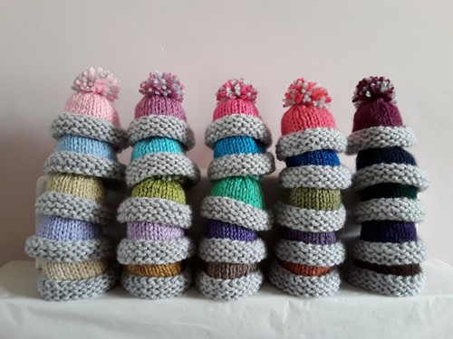 Hand knitted grey - knitted, mixed