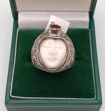Sterling Silver Carved face