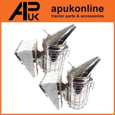 2x Bee Keeper Smoke Pump Manual Bellows Diaphragm Stainless Steel w/ Heat Shield