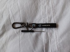 VOLVO Genuine Leather Keyring Matt Finish with screwdriver for clips New