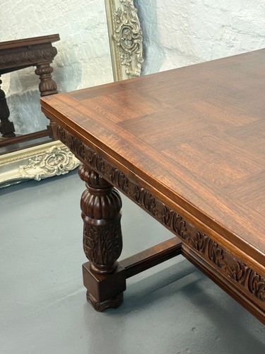 Large oak draw leaf refectory - oak,