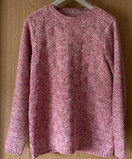 Ladies COUNTRY ROSE EWM Pink Marl Knit Sweater Jumper UK L - VGC