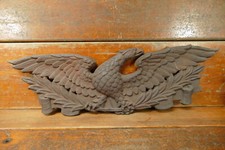 Antique 1920s Large Cast Iron Eagle Majestic 34” Wingspan Fireplace Wall Mount