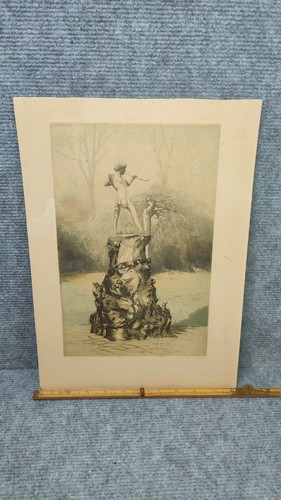 Vintage peter pan statue - statue, print