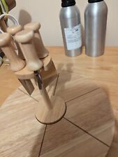 12.5” Wooden Lazy Susan Rotating Cheese Turntable With 4 Cheese tools Never USE