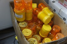 2 x Dorman Warning Hazard Flashing Road Lamp Scaffold Skip Light Amber Road Cone