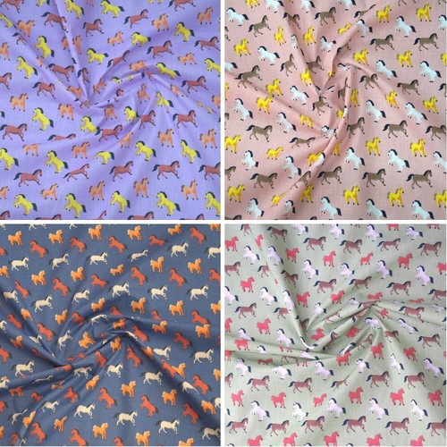 Polycotton fabric horses - fabric,