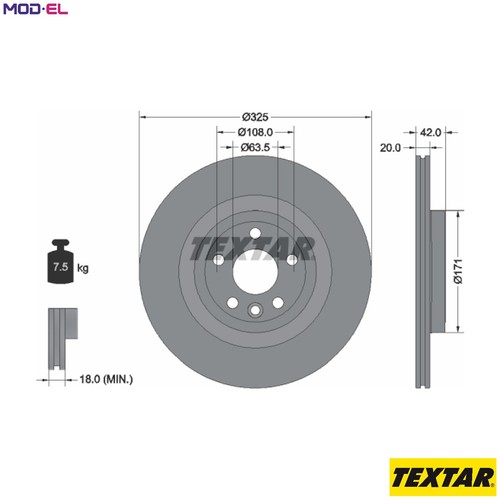 Brake disc 92314305 - 92314305, for