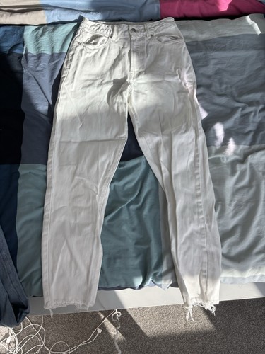 White zara denim trousers - zara,
