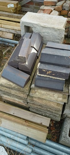 Blue angled engineering bricks - angled,