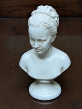 Vintage Chalkware Plaster Young Victorian Girl Lady Woman Head Bust Reproduction