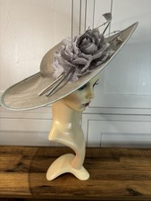 Hat Box Sage Grey Sinamay &