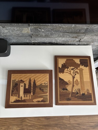 Vintage italian marquetry wood - marquetry,