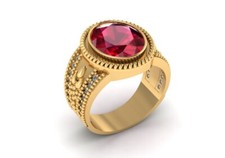 Mens Ruby Ring, Wedding Ring