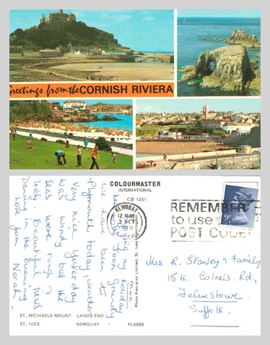 Postcard cornish riviera - postcard,