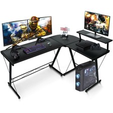 L Shaped Gaming PC Desk black Corner Gaming Desks 129 X 129 X 129cm Computer