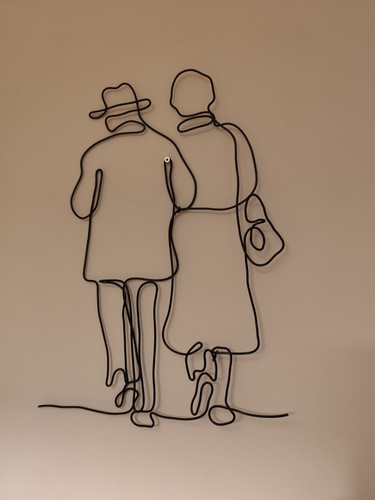 Wire art walking elderly - wire,