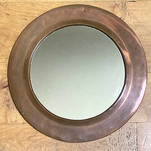 Vintage copper framed circular - framed,