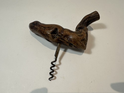 Old wooden corkscrew wine - corkscrew,