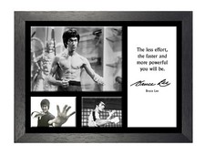 Bruce Lee 19 Famous Quote Martial Arts Legend Kung Fu Signed Picture Poster