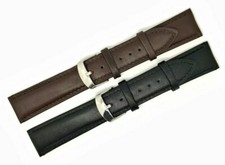 Men's Genuine Leather Quality Watch Strap Band 18 19 20 Calf Leather Black Brown