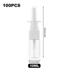 100x 5ml/10ml Mini Empty Plastic Nasal Spray Bottles Water Container Dispensing
