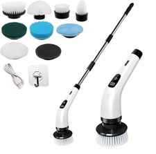 9 IN 1 Electric Spin Scrubber Cordless Cleaning Brush Bathroom Rotating Scrubber