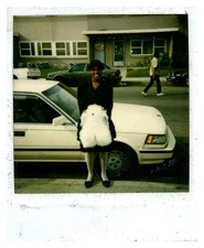 1990s Girl Posing with Fuzzy