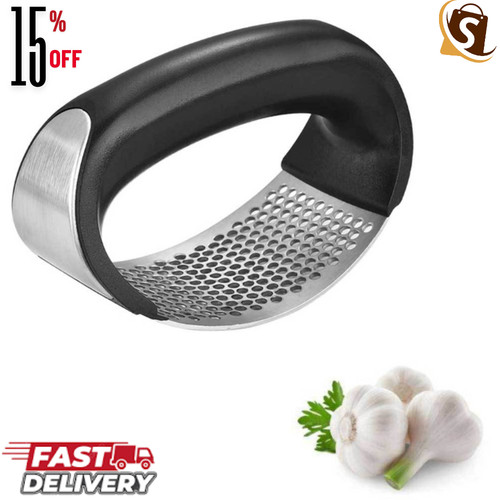 Stainless steel garlic press - stainless,