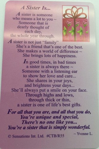 Sister wallet card - a,