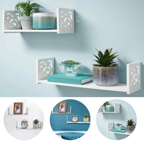 2pcs wooden floating shelves - wooden,