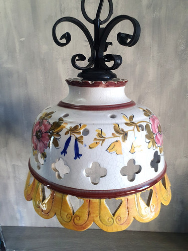 Vintage ceramic ceiling light - ceramic,