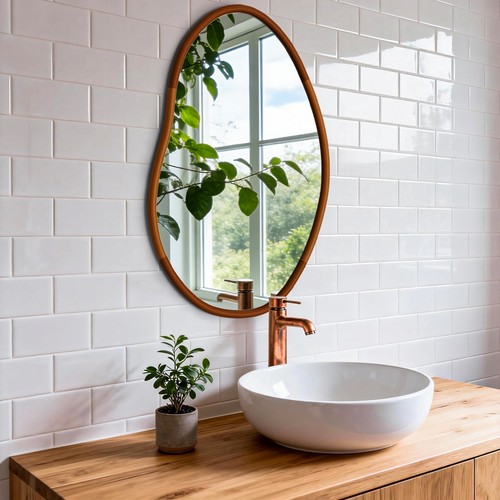 Large asymmetrical wall mirror - large,