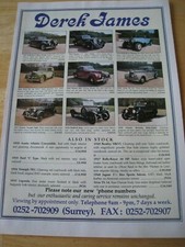 DEREK JAMES CARS ROLLS ALVIS