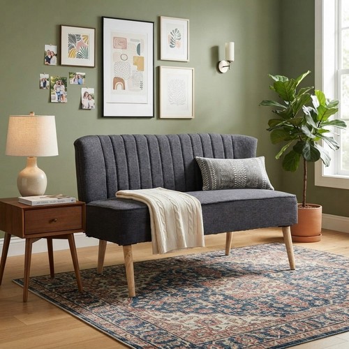Stylish dark grey loveseat - stylish,