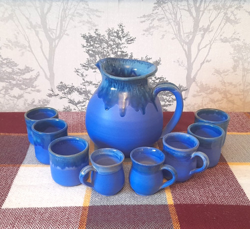 Lovely cobalt blue drip glaze - blue,