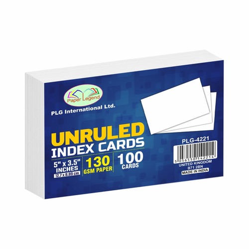White unruled blank index - unruled,