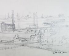 Pencil Drawing, 'Northern Industrial Scene',  Bernard McMullen (1952-2015)