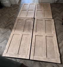 set of 4 Antique Victorian Rustic painted Pine Cupboard Alcove/cupboard Doors