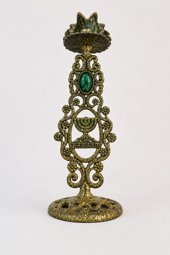 Antique brass jerusalem candle - antique,