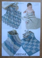 Sirdar Snuggly Tiny Tots DK Knitting Pattern 1334 : Baby's Blankets