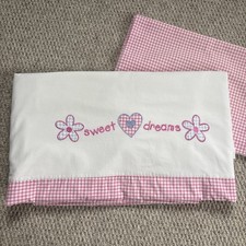 Laura Ashley Pink Gingham Single Duvet Cover & Pillowcase Set Girls