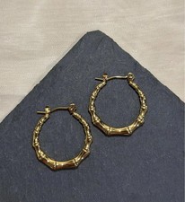 Bamboo Chic Gold Hoop Earrings