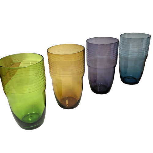 Vintage tumbler glass set - glass,