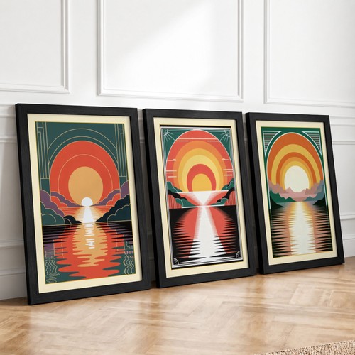 Sunset reverie art deco - deco, set