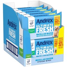 Andrex Washlets Ultimate Fresh Flushable Toilet Tissue Soothing 56-560 Wipes