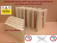 12 x Vermiculite Fire Bricks to suit Villager Stove 230mm x 114mm x 25mm 