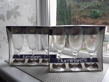 6 Etched Luminarc Champagne
