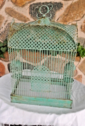 Antique ornate birdcage bird - antique,